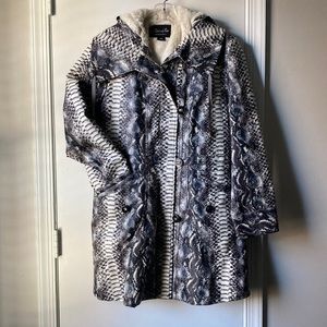 Reptile Print All-weather Coat with Hood Medium